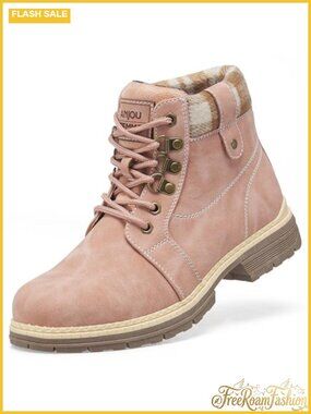 Waterproof Fur Lined Ankle Hiking Boots - Women's Lightweight Outdoor Snow Boots